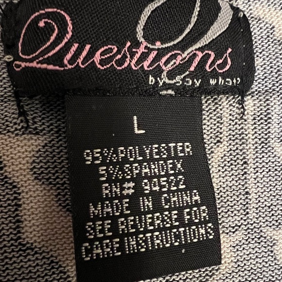 Questions by say what women’s sweater, cardigan, fringe size L black and cream - Picture 3 of 6